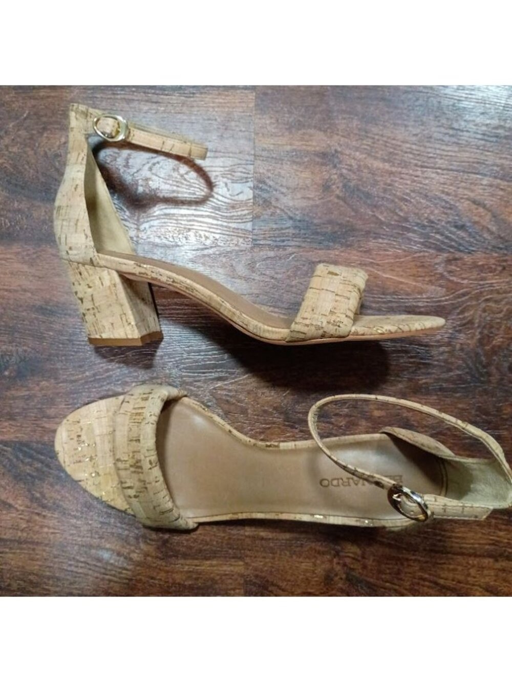 Bernardo Womens Cork Block Heel Ankle Strap Sandals 11M - Picture 2 of 11